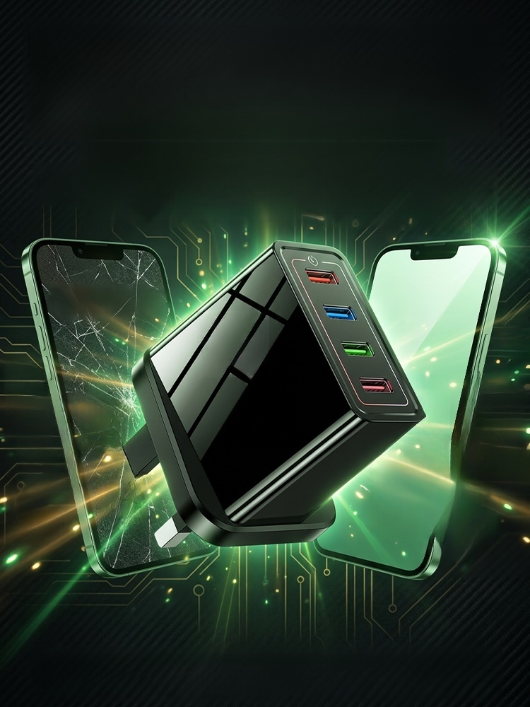 Four-Port Travel Charger for Extended Phone Battery Life