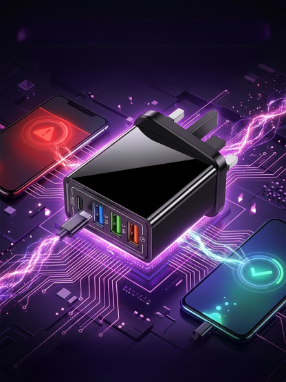 Four-Port Travel Charger for Extended Phone Battery Life