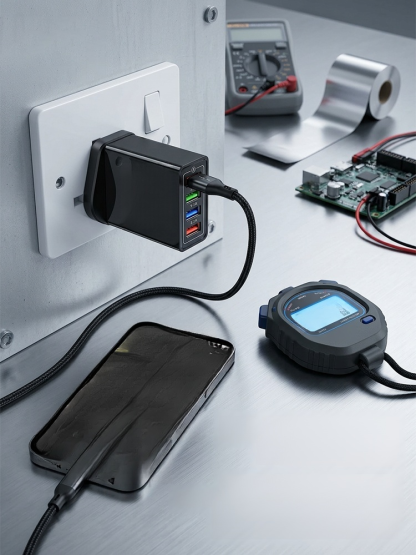Four-Port Travel Charger for Extended Phone Battery Life