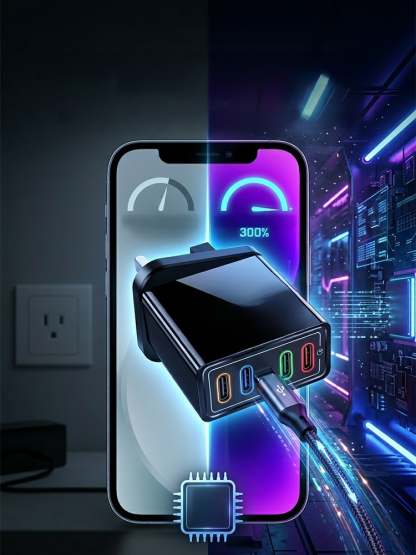 Four-Port Travel Charger for Extended Phone Battery Life