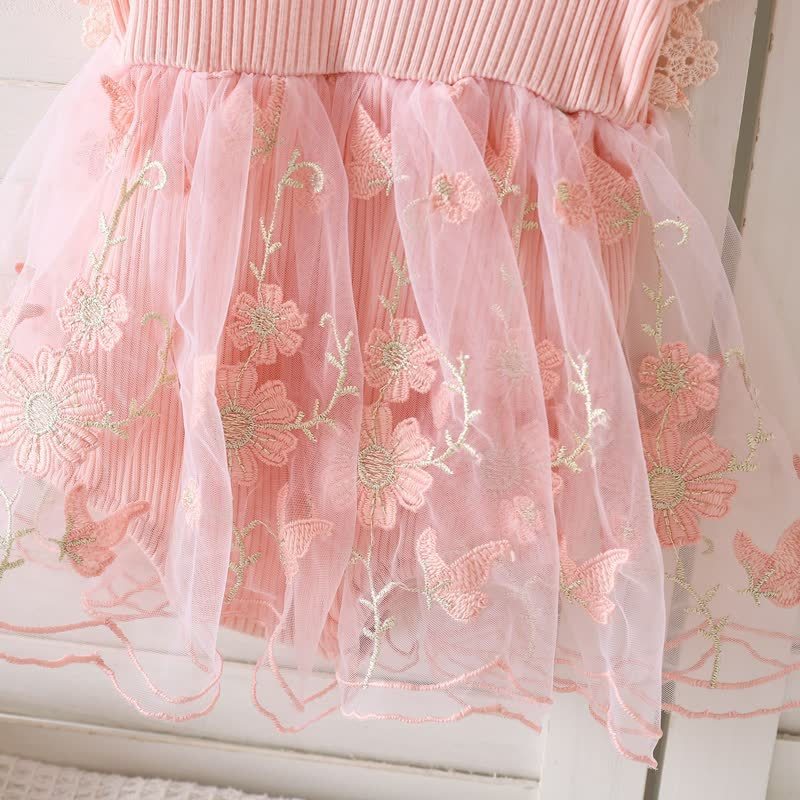 بدلة جسم متوسطة الطول بأكمام قصيرة مزينة بوردة مقسمة من القطن بنسبة 100% - image 5