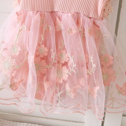 بدلة جسم متوسطة الطول بأكمام قصيرة مزينة بوردة مقسمة من القطن بنسبة 100% - image 5