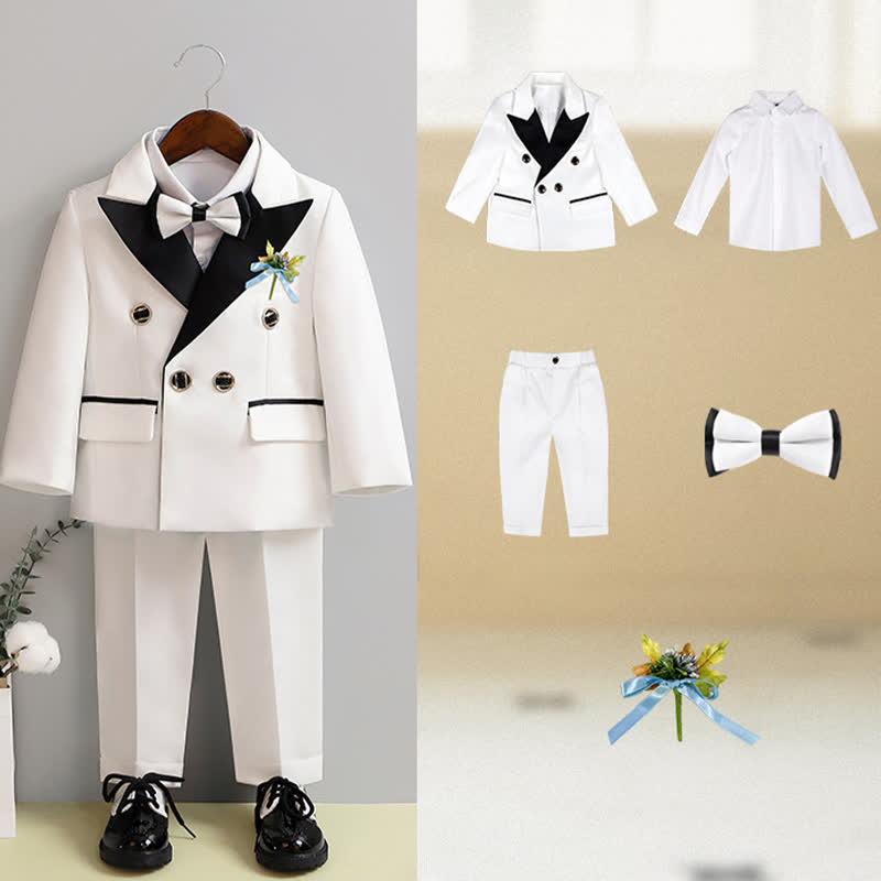 بدلة رسمية من 5 قطع بأكمام طويلة مصنوعة من مزيج القطن - image 2