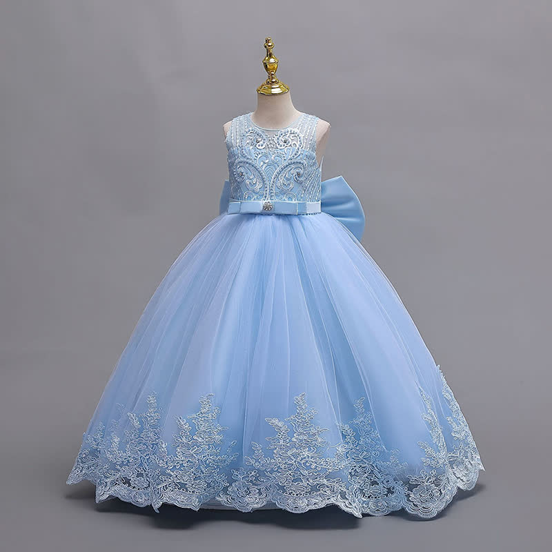 فساتين ماكسي بدون أكمام من الدانتيل الشبكي والفيونكة - image 13