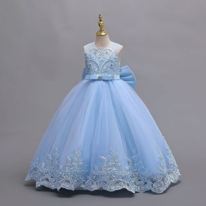 فساتين ماكسي بدون أكمام من الدانتيل الشبكي والفيونكة - image 13