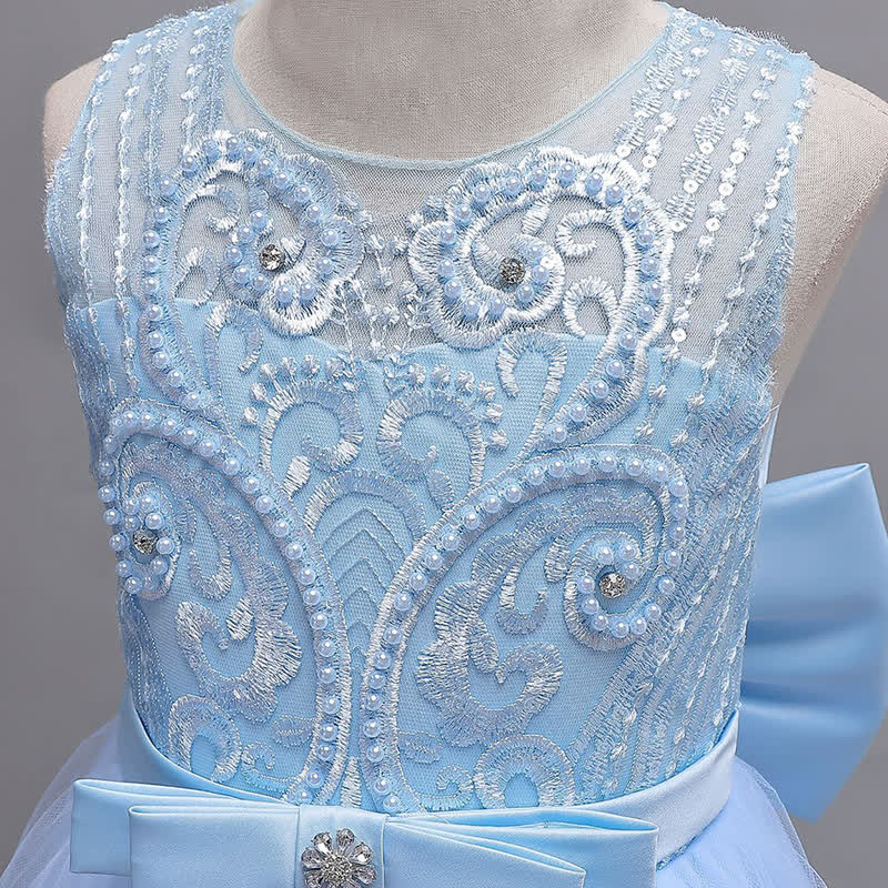 فساتين ماكسي بدون أكمام من الدانتيل الشبكي والفيونكة - image 15