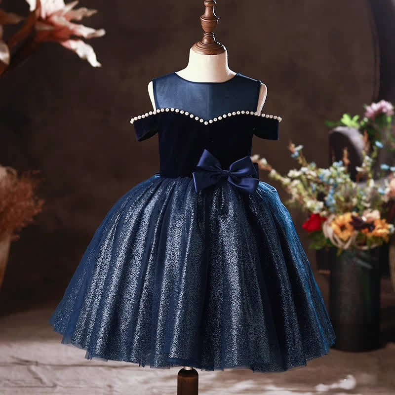 فساتين ميدي بدون أكمام بفتحة جانبية من قماش شبكي - أزرق - 9-10 سنوات - image 1