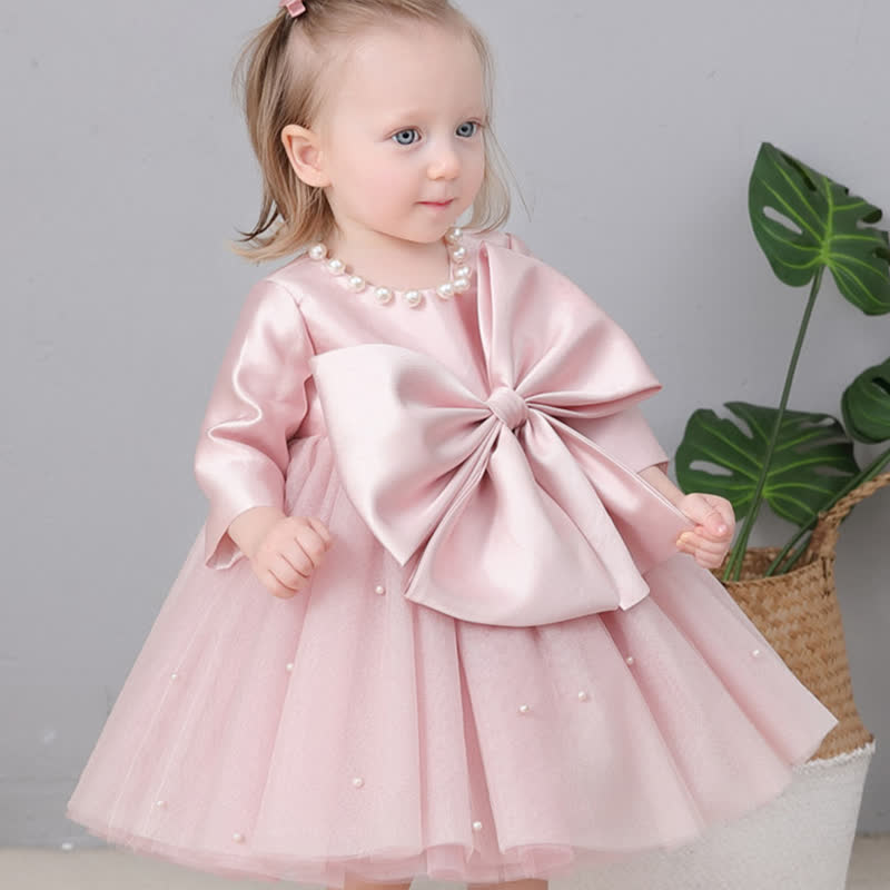 فساتين ميدي بأكمام طويلة مزينة بفيونكة من الساتان - image 2