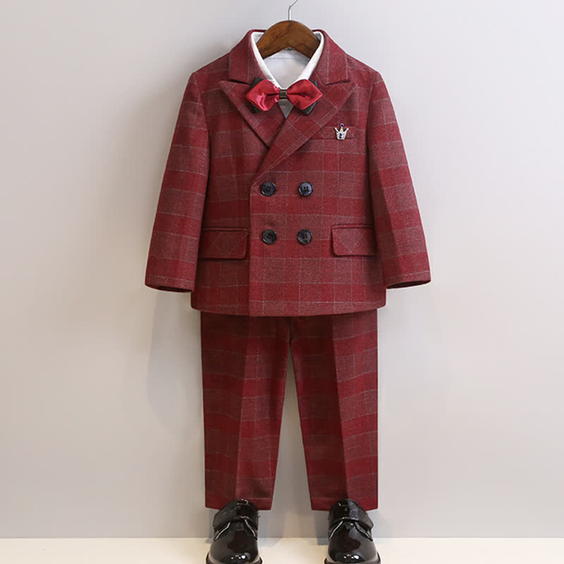 بدلة رسمية من خمس قطع، مصنوعة من مزيج من الألياف الكيميائية، بأكمام طويلة، مزودة بإبزيم، بتصميم عادي. - image 2