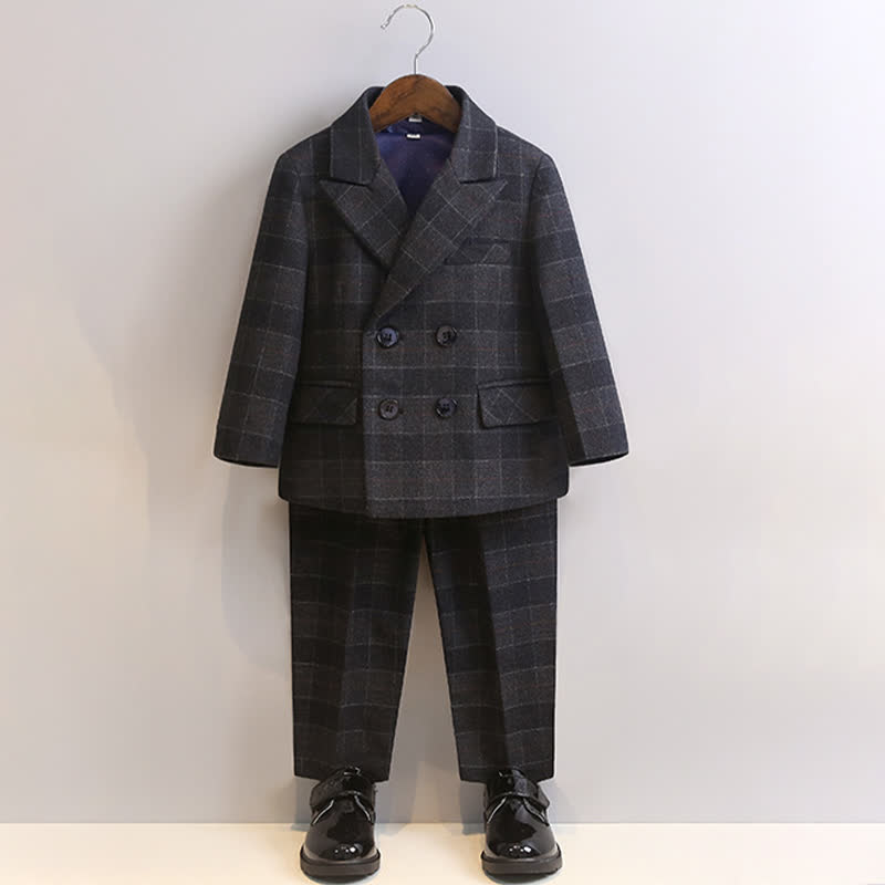 بدلة رسمية من خمس قطع، مصنوعة من مزيج من الألياف الكيميائية، بأكمام طويلة، مزودة بإبزيم، بتصميم عادي. - أسود - 10-11 سنة - image 14