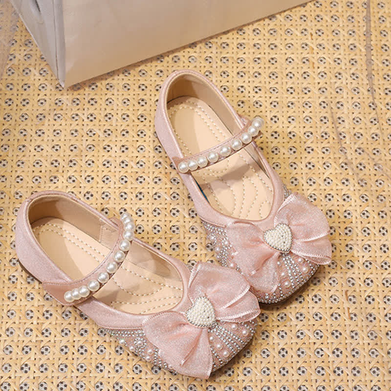 حذاء مسطح ذو مقدمة مستديرة مرصع بأحجار الراين على شكل فيونكة صلبة - لون القرنفل - مقاس أمريكي 2.5 (مقاس أوروبي 34) - image 7