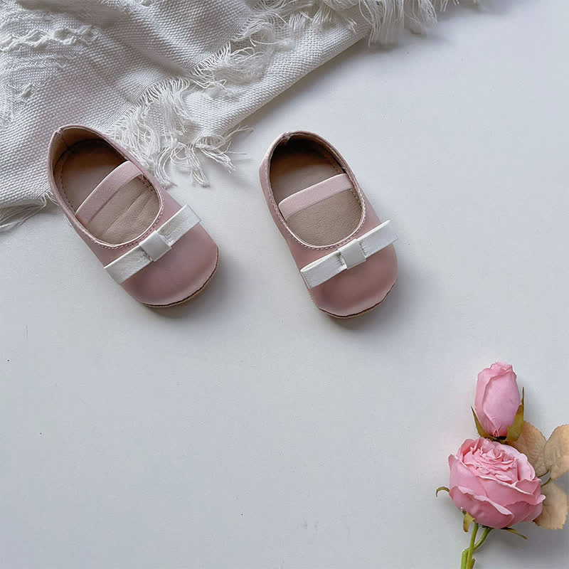 حذاء باليه ذو مقدمة مستديرة مزين بفيونكة وألوان متداخلة - لون القرنفل - 13 سم - image 7