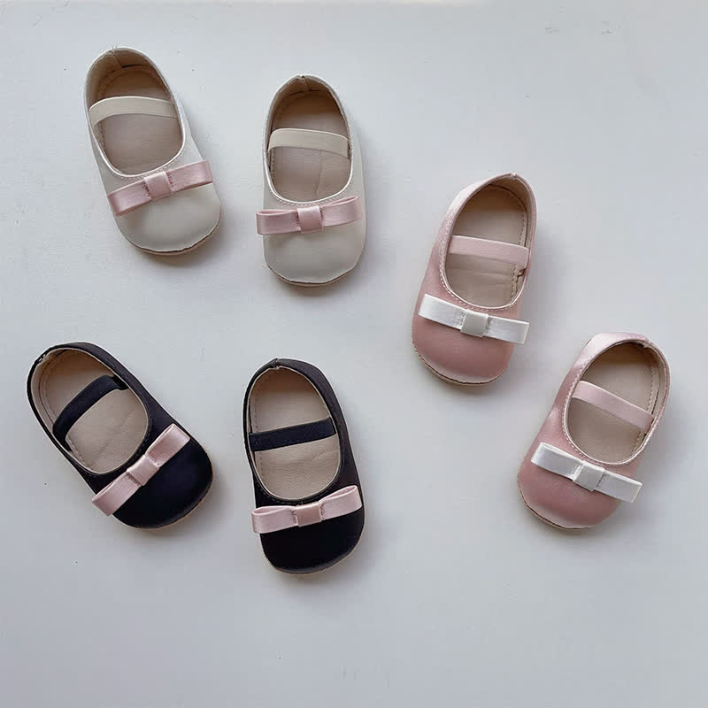 حذاء باليه ذو مقدمة مستديرة مزين بفيونكة وألوان متداخلة - image 2