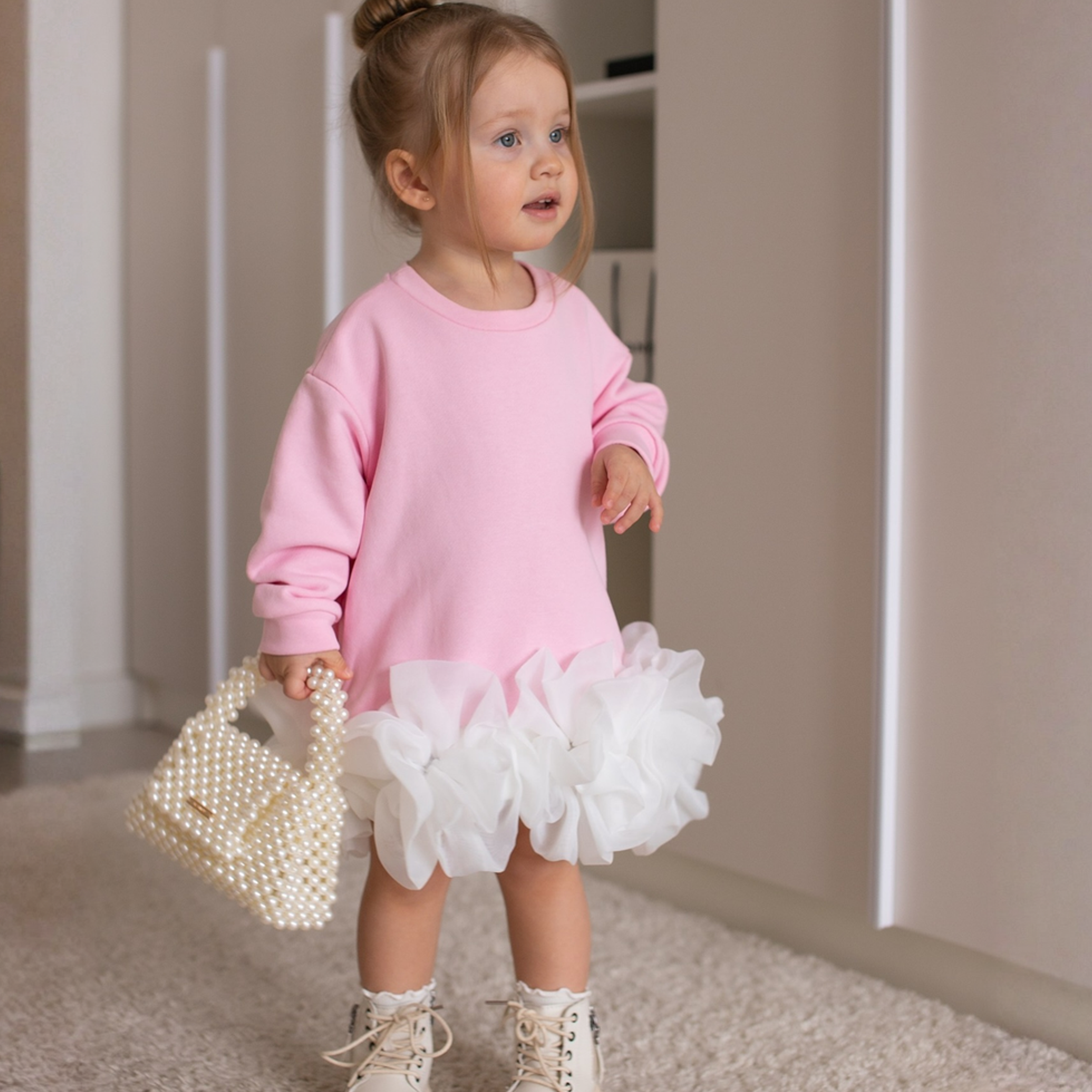 فساتين ميدي بأكمام طويلة من الصوف القطني 100% - image 2