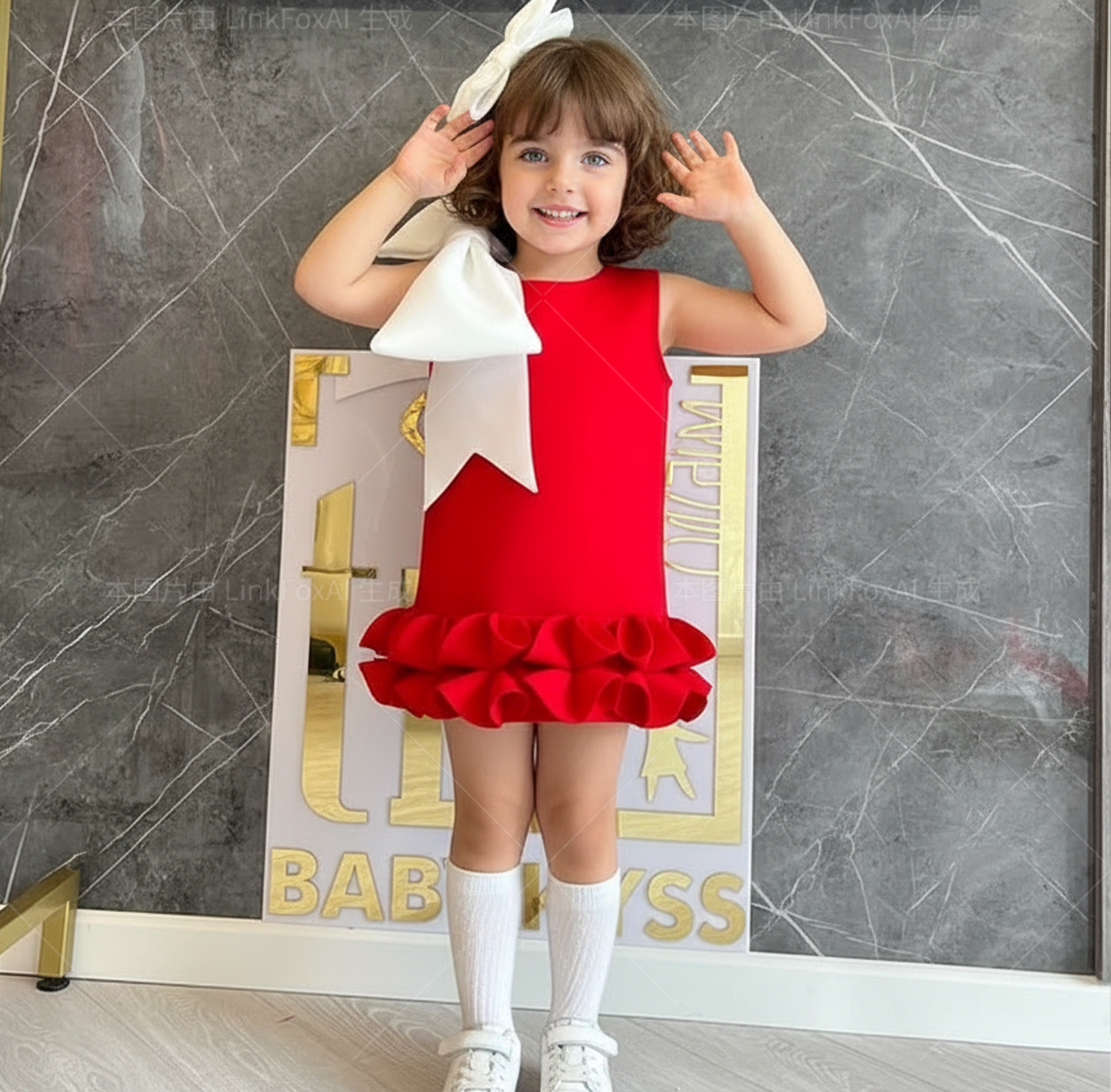 فساتين ميدي بدون أكمام مزينة بفيونكة من نسيج سكوبا - image 6