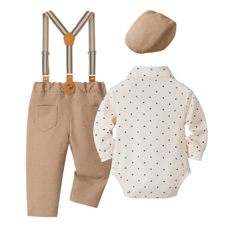 بدلة رسمية عادية بأكمام طويلة من القطن مزينة بفيونكة - image 2