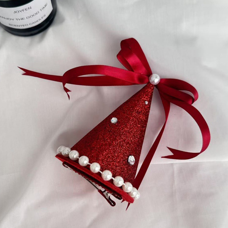 مشبك شعر مرصع باللؤلؤ - مشبك شعر أحمر - من 1 إلى 16 سنة - image 5