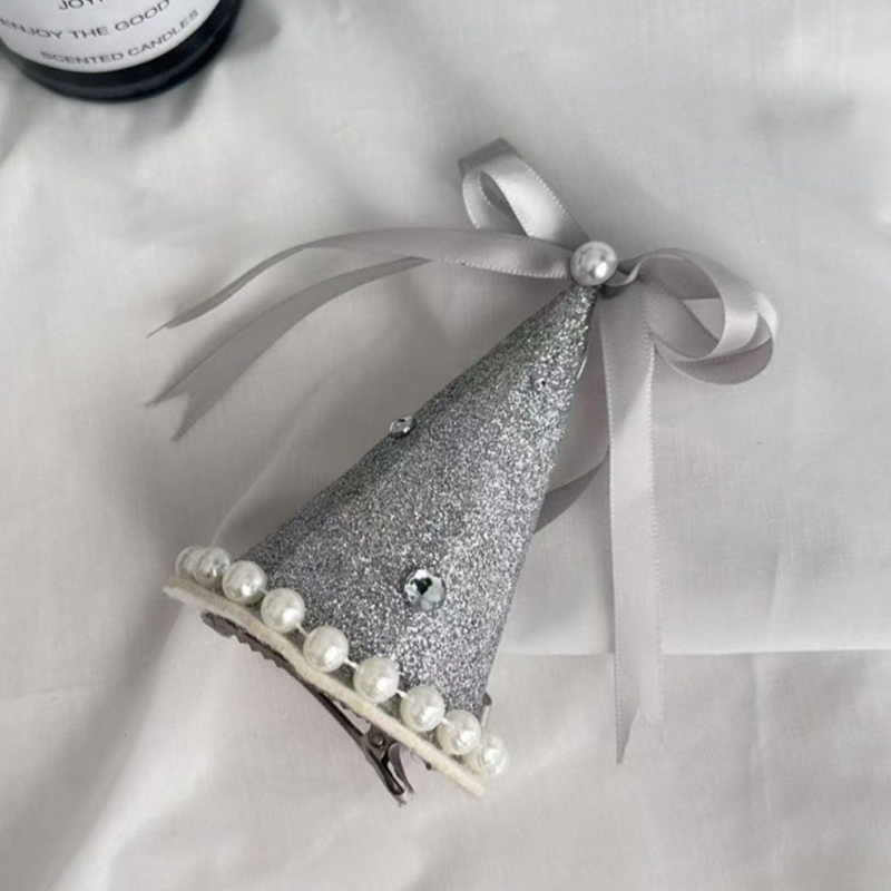 مشبك شعر مرصع باللؤلؤ - مشبك شعر فضي - من 1 إلى 16 سنة - image 2