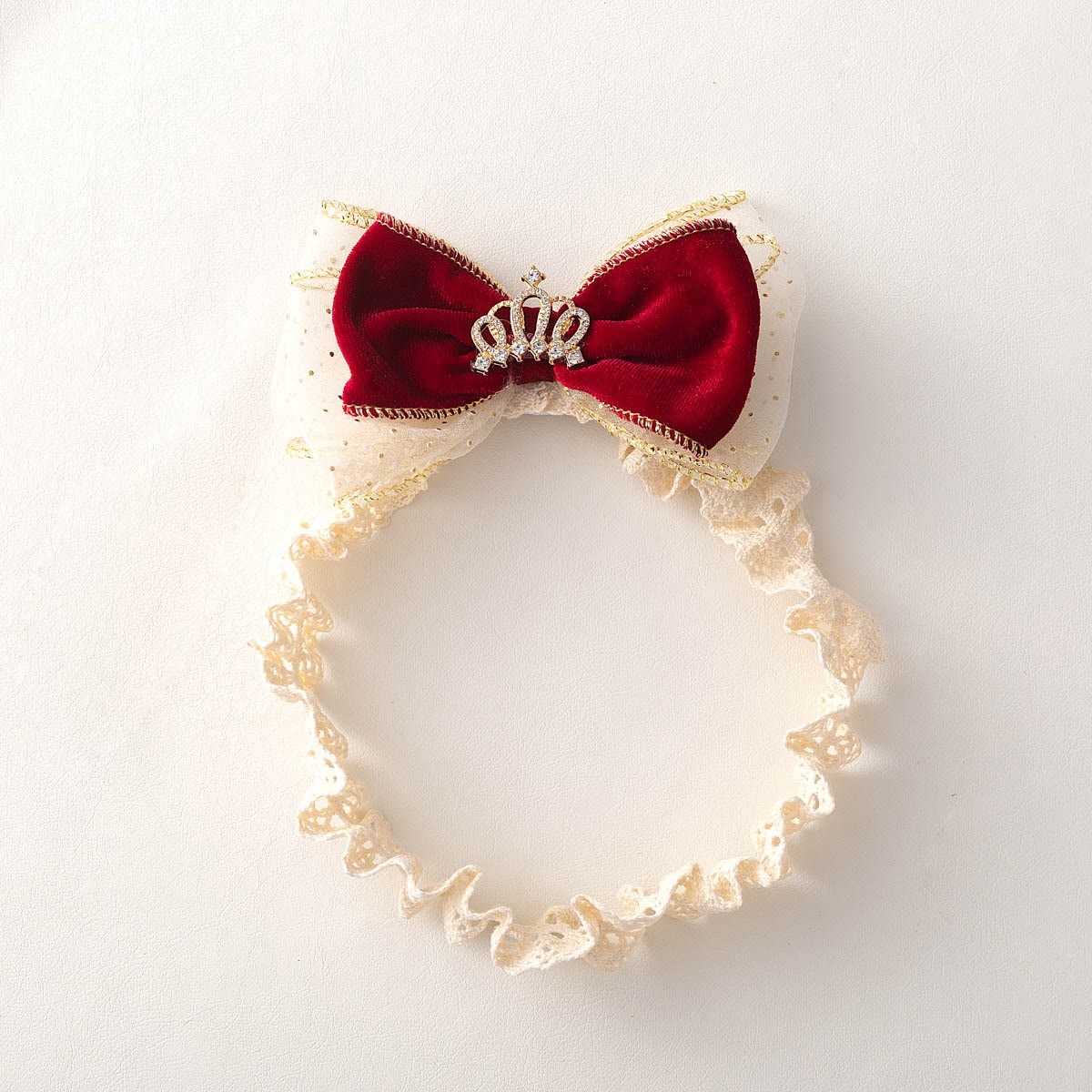 طوق شعر منقط بفيونكة - خمر - 0-3 سنوات - image 3