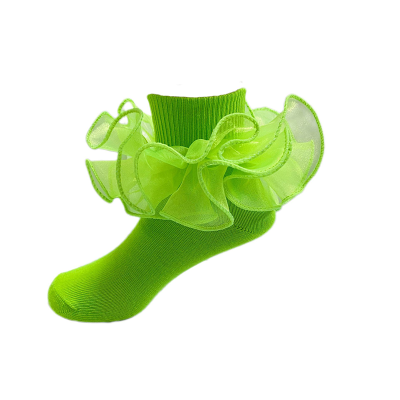 جوارب دانتيل بخياطة متينة - أخضر فلورسنت - 8-10 سنوات - image 17