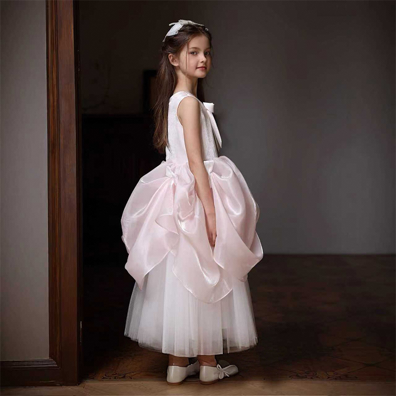 فساتين ماكسي بدون أكمام مزينة بفيونكة شبكية مطوية - image 2