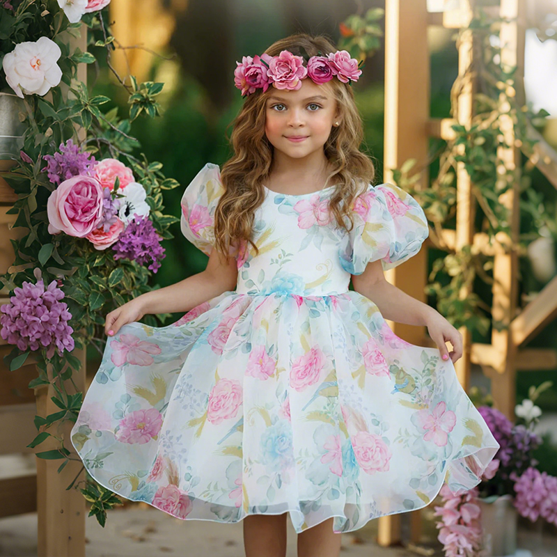 فساتين ميدي قصيرة الأكمام مزينة بفيونكة من الأورجانزا - image 2