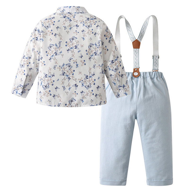 طقم من قطعتين بأكمام طويلة وربطة عنق قطنية - image 2