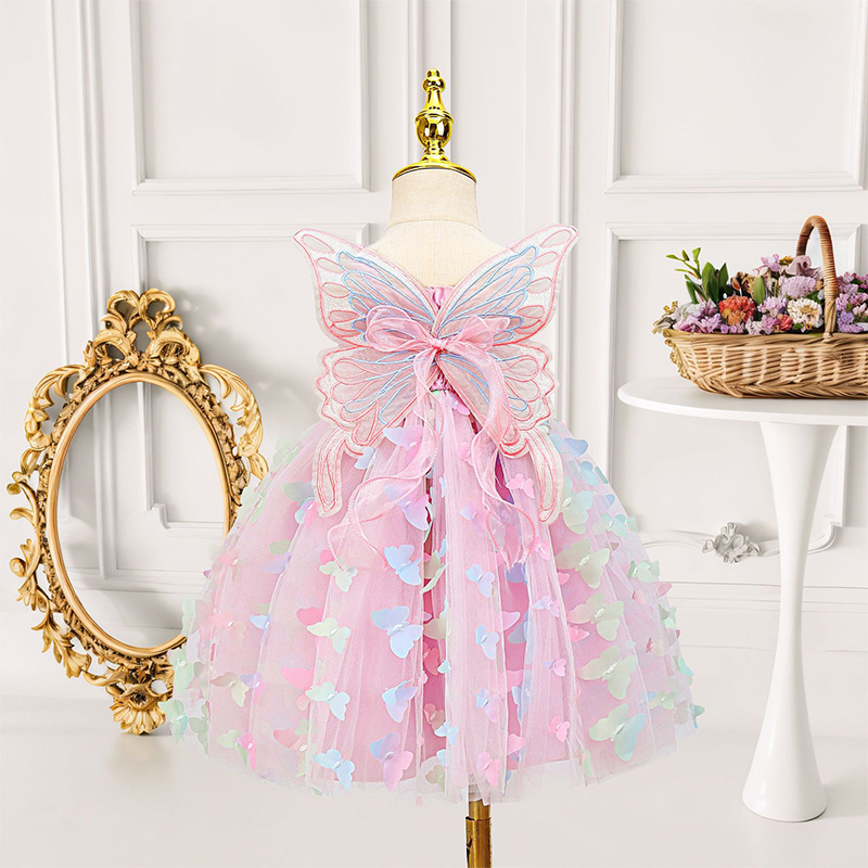 فساتين ميدي بدون أكمام بتصميم شبكي - لون القرنفل - 7 سنوات - image 1