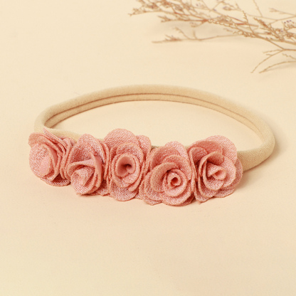 إكسسوارات شعر مزينة بوردة صلبة - زهور وردية - image 2