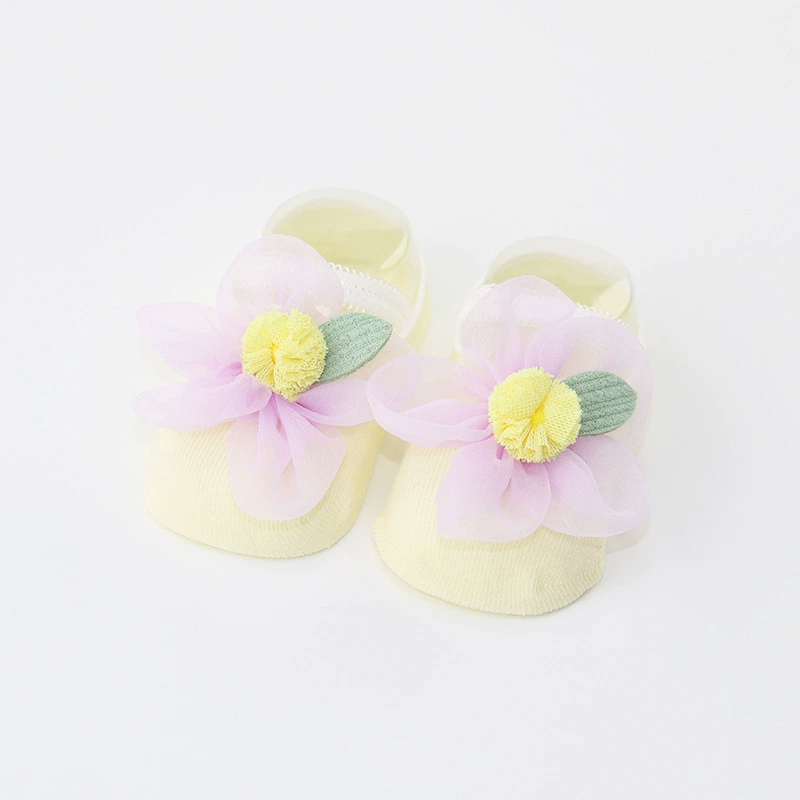 جوارب وردية صلبة - أصفر - 6-12 شهرًا - image 3