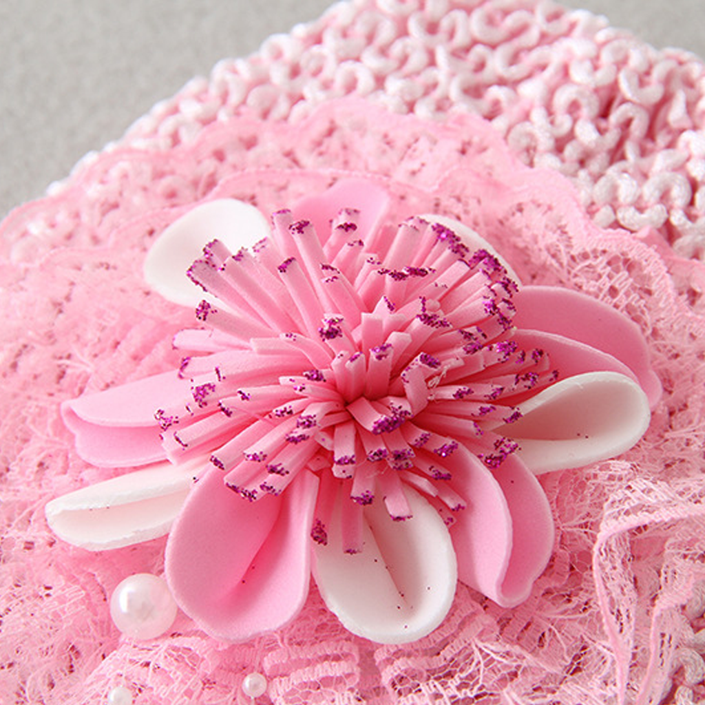 قبعة مزينة بشريط وردي صلب - image 6