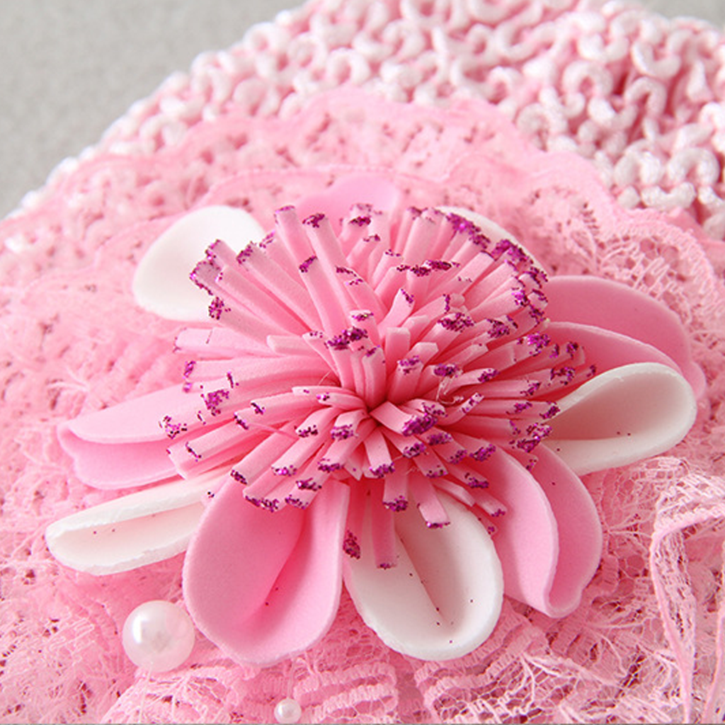 قبعة مزينة بشريط وردي صلب - image 5