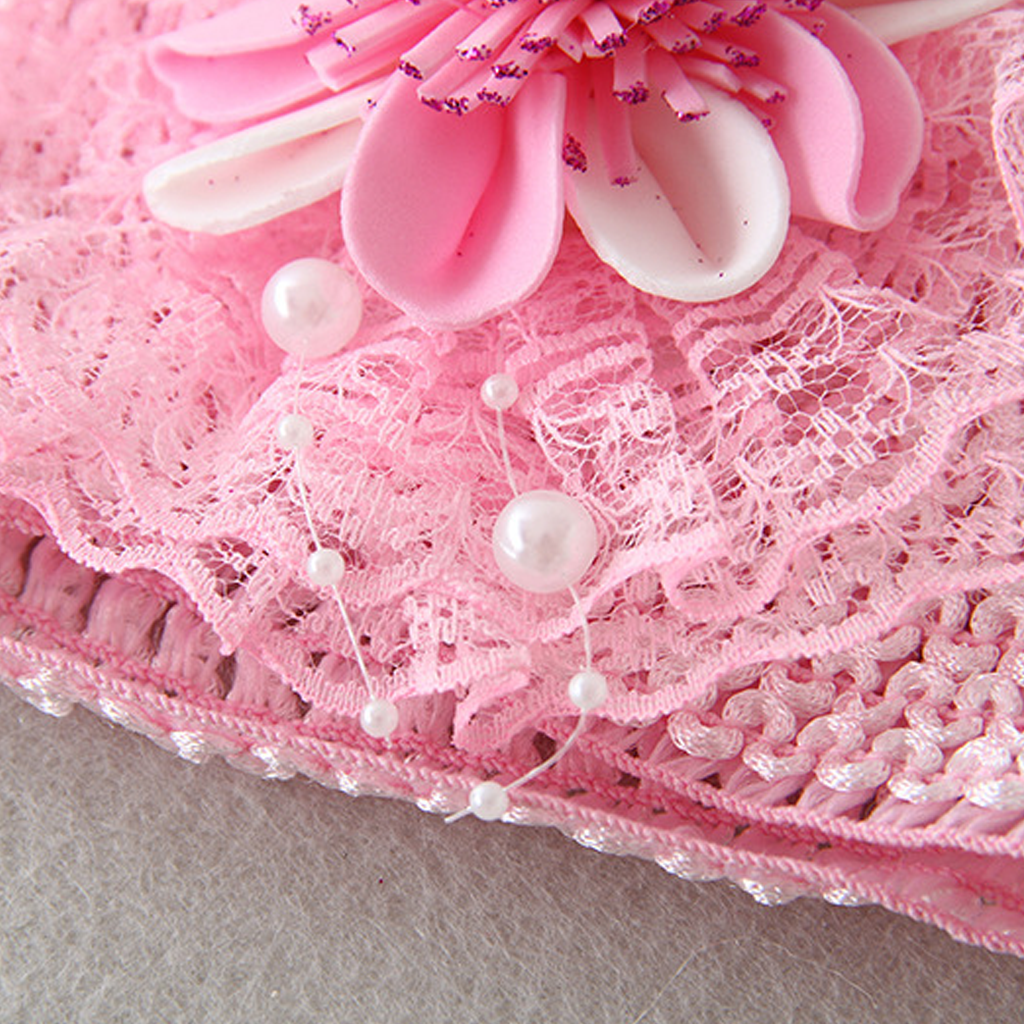 قبعة مزينة بشريط وردي صلب - image 7