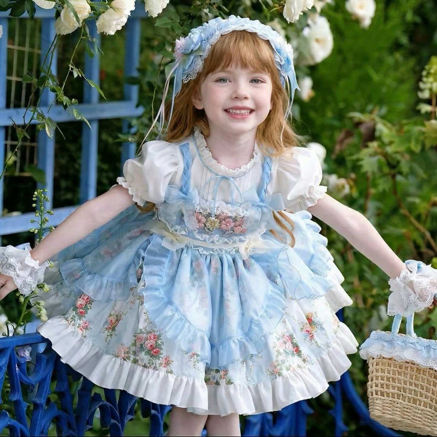 فساتين قصيرة الأكمام مطرزة بالزهور ومزينة بخياطة من البوليستر والقطن والدانتيل - image 3