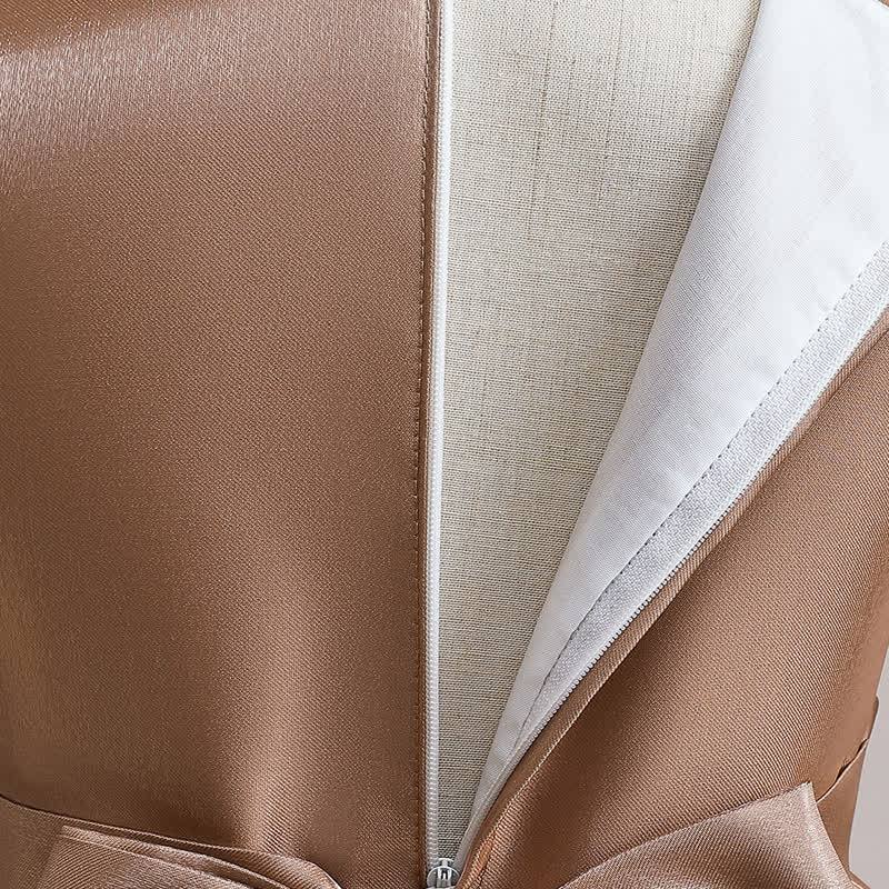 فساتين ماكسي بأكمام قصيرة مزينة بوردة من الساتان - image 19