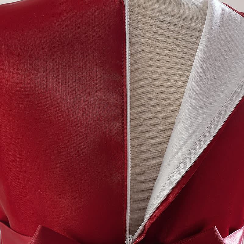 فساتين ماكسي بأكمام قصيرة مزينة بوردة من الساتان - image 26