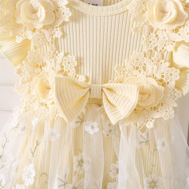 بدلة جسم متوسطة الطول بأكمام قصيرة مزينة بوردة مقسمة من القطن بنسبة 100% - image 12