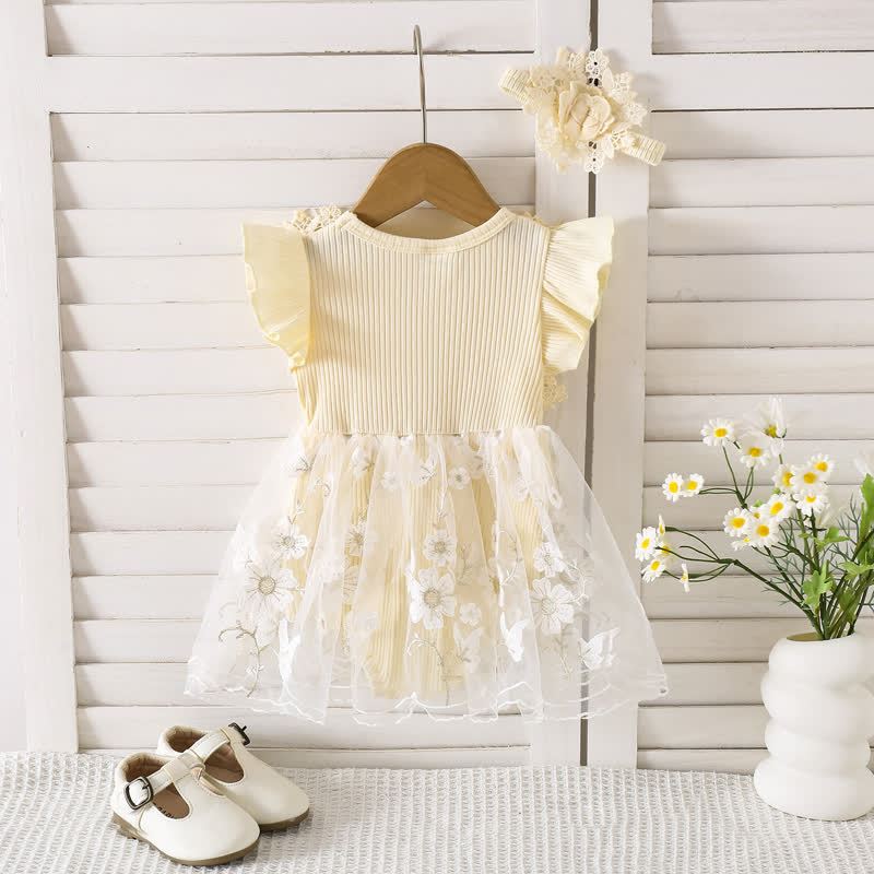 بدلة جسم متوسطة الطول بأكمام قصيرة مزينة بوردة مقسمة من القطن بنسبة 100% - image 11