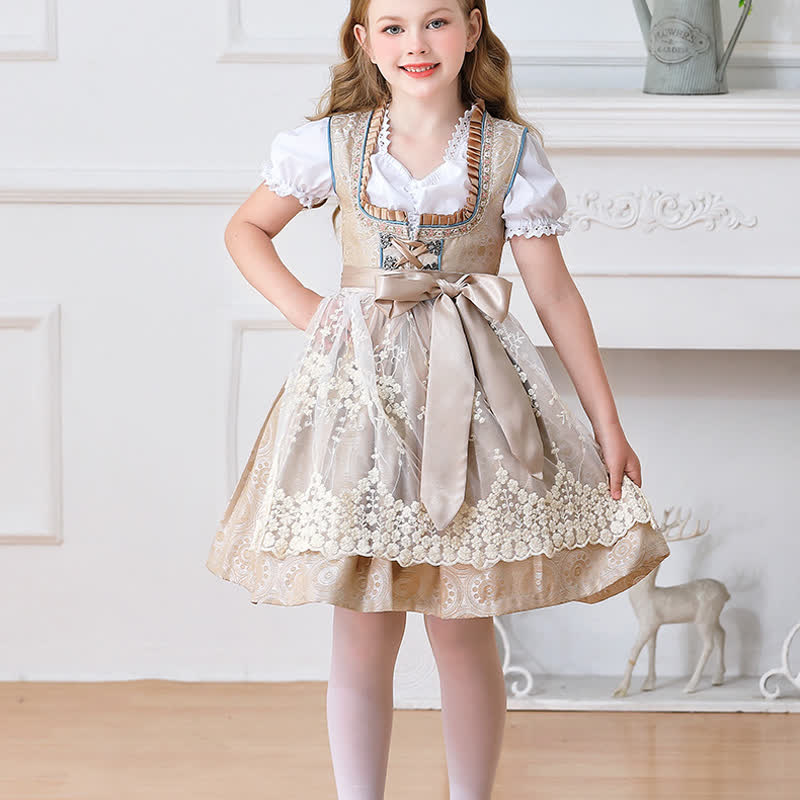 بلوزة ميدي بأكمام قصيرة برباط من مزيج الألياف الكيميائية مع فستان ومئزر - image 7