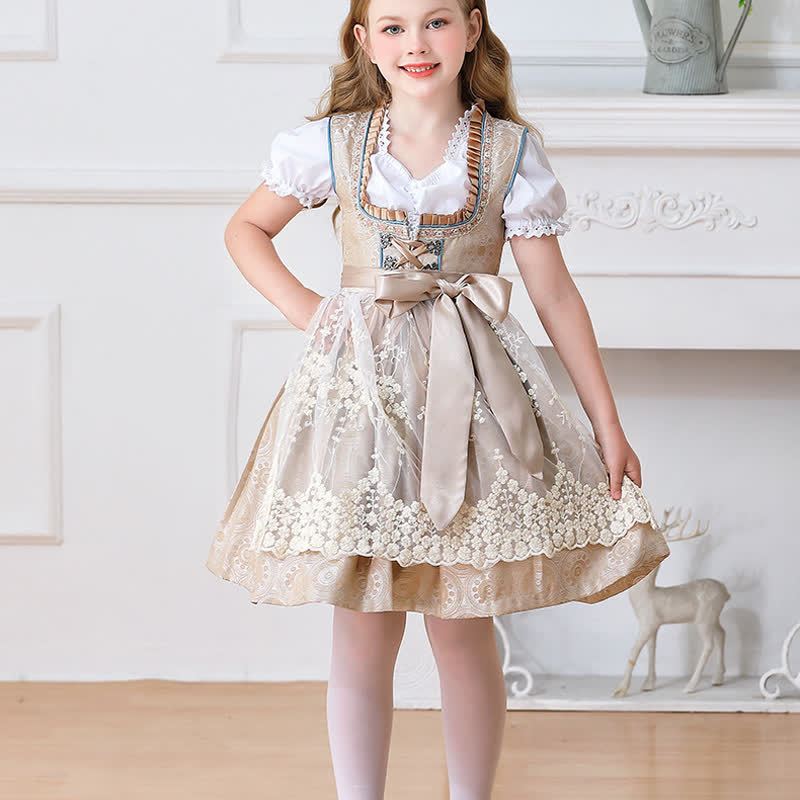 بلوزة ميدي بأكمام قصيرة برباط من مزيج الألياف الكيميائية مع فستان ومئزر - image 7