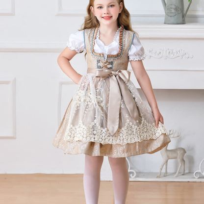 بلوزة ميدي بأكمام قصيرة برباط من مزيج الألياف الكيميائية مع فستان ومئزر - image 7