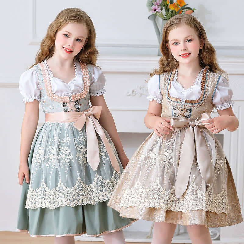 بلوزة ميدي بأكمام قصيرة برباط من مزيج الألياف الكيميائية مع فستان ومئزر - image 1