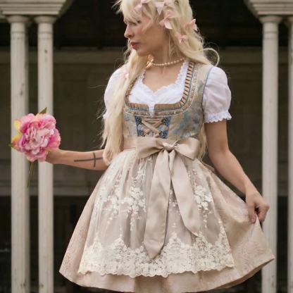 بلوزة ميدي بأكمام قصيرة برباط من مزيج الألياف الكيميائية مع فستان ومئزر - image 14