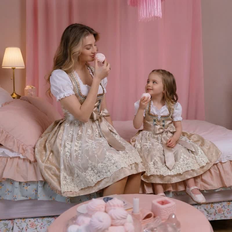 بلوزة ميدي بأكمام قصيرة برباط من مزيج الألياف الكيميائية مع فستان ومئزر - image 13