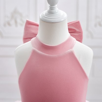 فساتين ميدي مخملية بفتحة جانبية وأكمام ثلاثة أرباع بدون قفازات - image 6