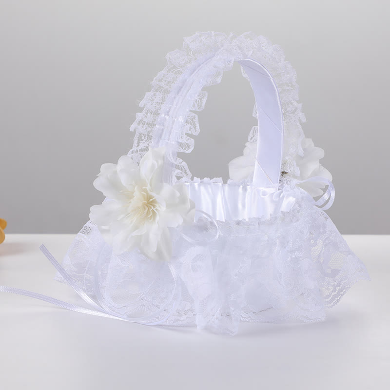 سلة زهور من الدانتيل بخياطة متينة - زهرة من قماش الدانتيل - image 6