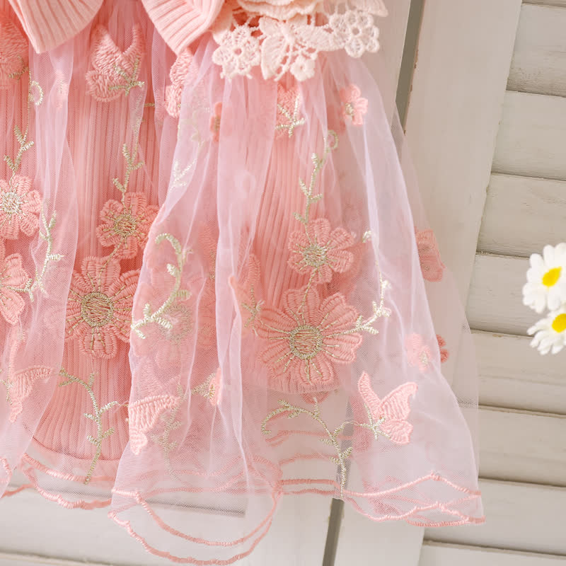 بدلة جسم متوسطة الطول بأكمام قصيرة مزينة بوردة مقسمة من القطن بنسبة 100% - image 6