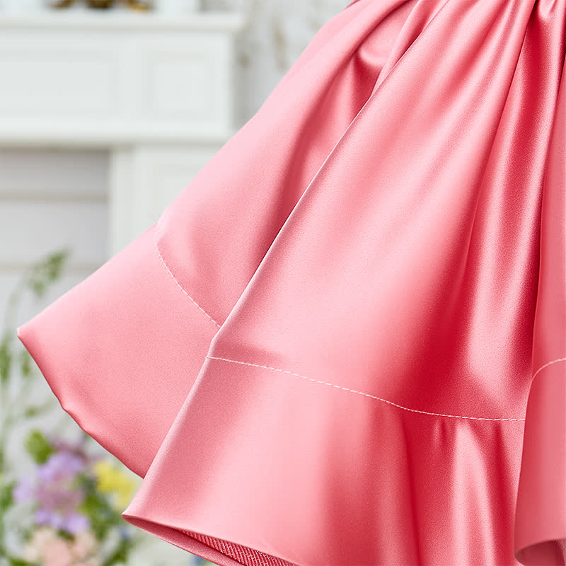 فساتين ميدي قصيرة الأكمام مزينة بفيونكة من الساتان - image 6