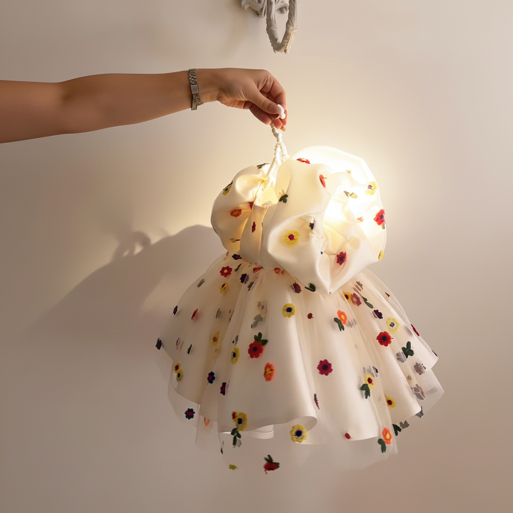 فساتين ميدي قصيرة الأكمام من الساتان المطرزة بالزهور - image 5