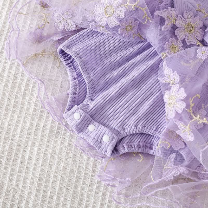 بدلة جسم متوسطة الطول بأكمام قصيرة مزينة بوردة مقسمة من القطن بنسبة 100% - image 25